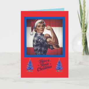 Rosie the Riveter Christmas Feiertagskarte