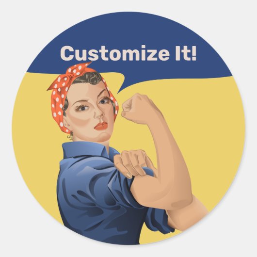 Rosie the Riveter Classic Round Sticker (Vorderseite)