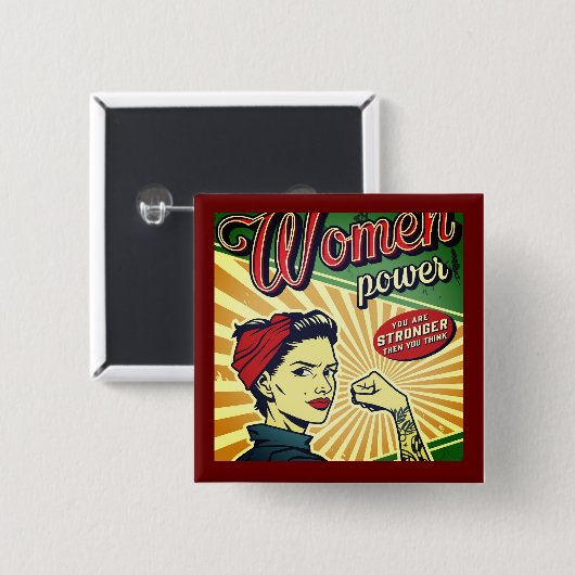 Rosie The Riveter, den wir machen können Button (Vorne & Hinten)