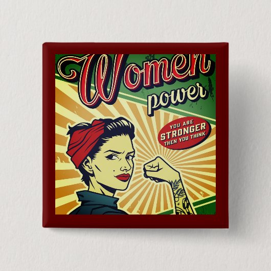 Rosie The Riveter, den wir machen können Button (Vorderseite)