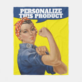 Rosie the Riveter einfach zu personalisieren Fleecedecke (Vorderseite)