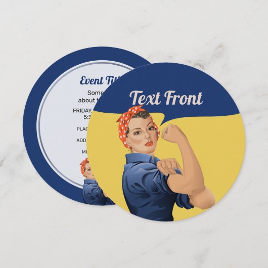 Rosie the Riveter Einladung (Vorne/Hinten)