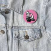 Rosie-The-Riveter Feminist Line-Art Grafik Button (Beispiel)