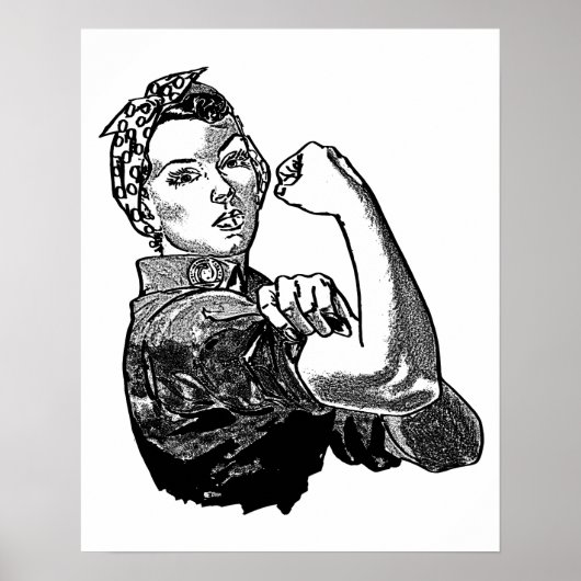 Rosie The Riveter Feminist (Solid-Fill Version) Poster (Vorne)