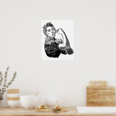 Rosie The Riveter Feminist (transparent-ohne Füllu Poster (Küche)