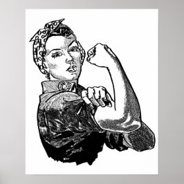 Rosie The Riveter Feminist (transparent-ohne Füllu Poster