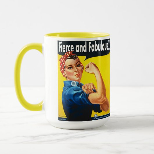 Rosie The Riveter Fierce und Fabulous Tasse (Links)