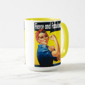Rosie The Riveter Fierce und Fabulous Tasse (VorderseiteRechts)