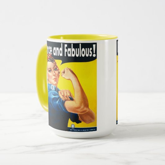 Rosie The Riveter Fierce und Fabulous Tasse (Vorderseite Links)