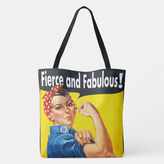Rosie The Riveter Fierce und fabulous Trendy Tasche (Rückseite)