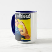 Rosie The Riveter Fierce und fabulous Trendy Tasse (Vorderseite Links)