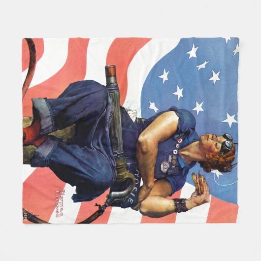 "Rosie the Riveter" Fleecedecke (Vorderseite (Horizontal))