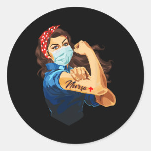 Rosie The Riveter - Frauennahrung Runder Aufkleber