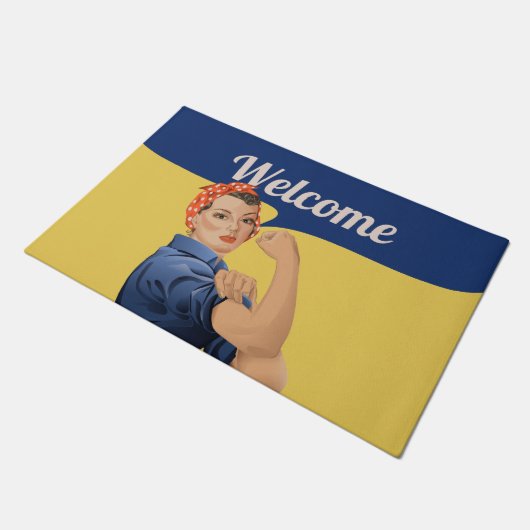 Rosie the Riveter Fußmatte (Schrägansicht)