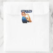 Rosie The Riveter Geboren zu Blog Quadratischer Aufkleber (Tasche)