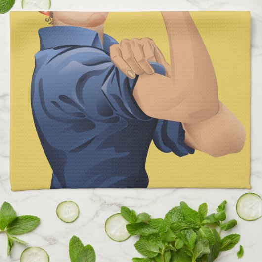 Rosie the Riveter Geschirrtuch (Gefaltet)