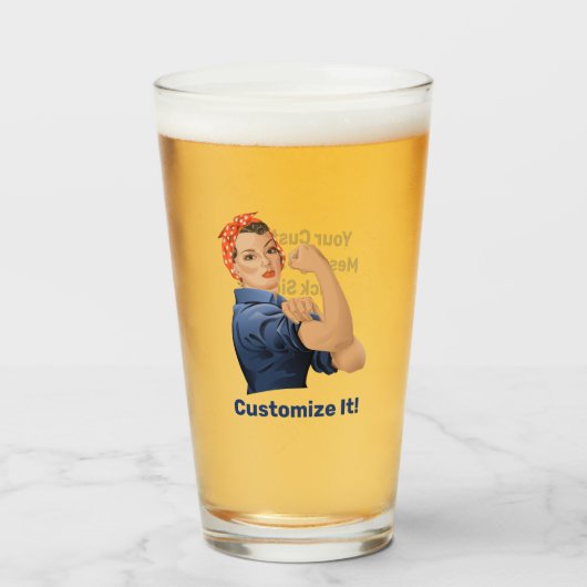 Rosie the Riveter Glass Glas (Vorne (Gefüllt))