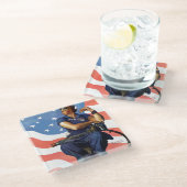 Rosie the Riveter Glasuntersetzer (Schrägansicht)