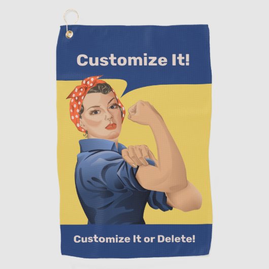 Rosie the Riveter Golfhandtuch (Vorderseite)
