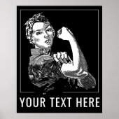 Rosie-The-Riveter Graphic Line Art anpassbar Poster (Vorne)
