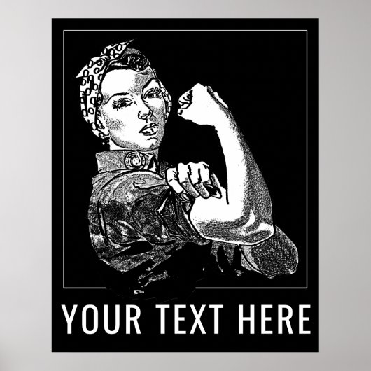 Rosie-The-Riveter Graphic Line Art anpassbar Poster (Vorne)