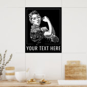 Rosie-The-Riveter Graphic Line Art anpassbar Poster (Küche)