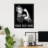 Rosie-The-Riveter Graphic Line Art anpassbar Poster (Heimbüro)