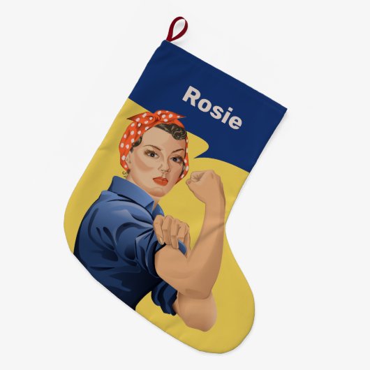 Rosie the Riveter Großer Weihnachtsstrumpf (Vorderansicht (hängend))