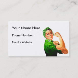 Rosie The Riveter - Grün Militär Visitenkarte