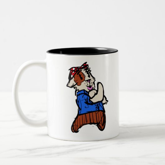 Rosie the Riveter Guinea Pig Zweifarbige Tasse (Links)