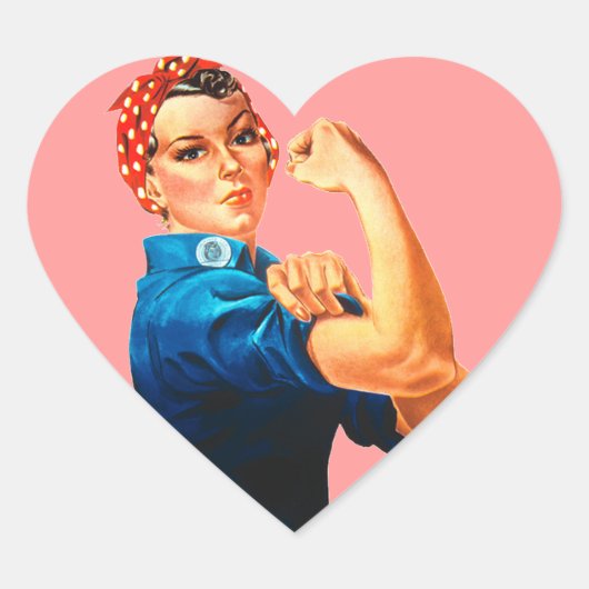 Rosie the Riveter Herz-Aufkleber (Vorderseite)