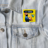 Rosie the Riveter Ich Got meinen COVID-19 Impfknop Button (Beispiel)
