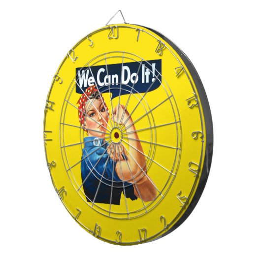 Rosie the Riveter (Ikonisches Poster) (Wir können Dartscheibe (Vorderseite rechts)
