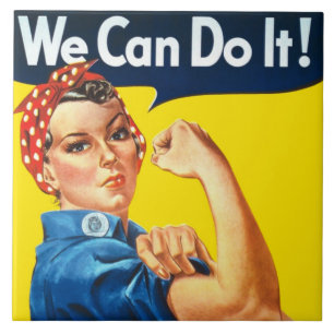 Rosie the Riveter (Ikonisches Poster) (Wir können Fliese