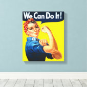 Rosie the Riveter (Ikonisches Poster) (Wir können Leinwanddruck (Insitu (Holzboden))
