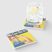 Rosie the Riveter (Ikonisches Poster) (Wir können  Steinuntersetzer (Seitenansicht)