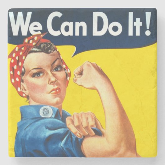 Rosie the Riveter (Ikonisches Poster) (Wir können  Steinuntersetzer (Vorderseite)