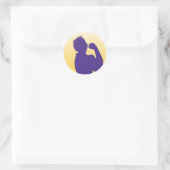 Rosie the Riveter in Lila und Gold Runder Aufkleber (Tasche)