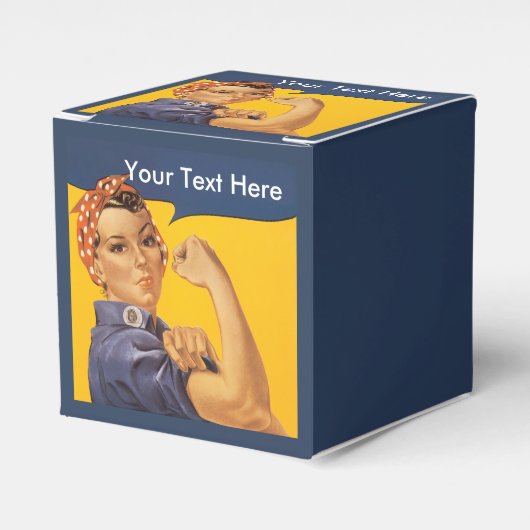 Rosie the Riveter individuell mit Ihrem Text Geschenkschachtel (Vorderseite)