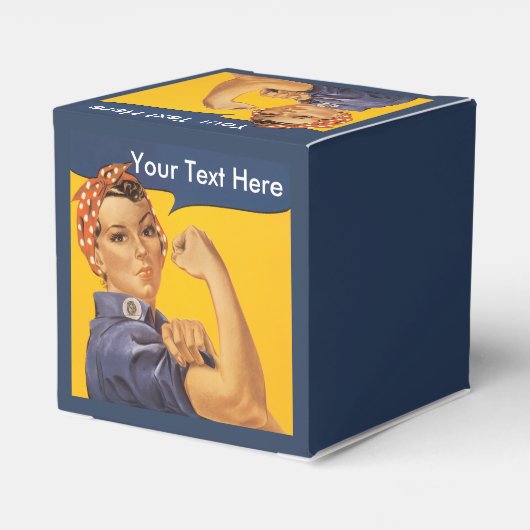 Rosie the Riveter individuell mit Ihrem Text Geschenkschachtel (Rückseite)