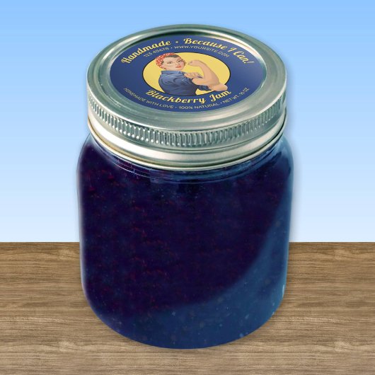 Rosie the Riveter Jar Lid Label Runder Aufkleber