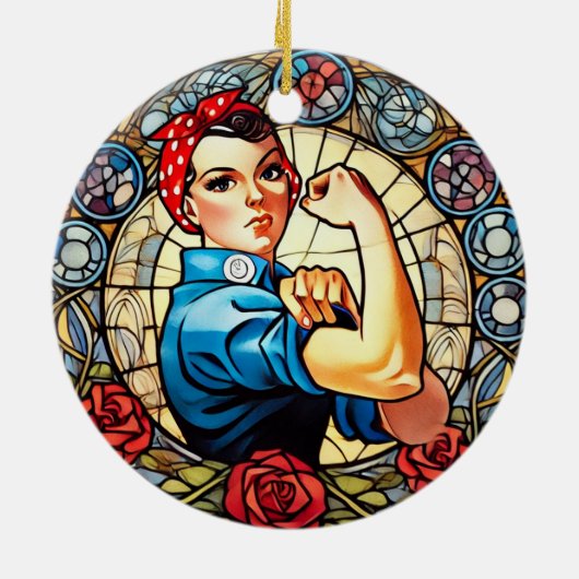 Rosie the Riveter Keramik Ornament (Hinten)