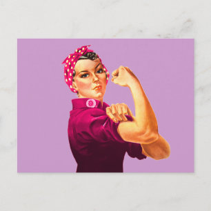 Rosie The Riveter - Krebs Rosa Postkarte
