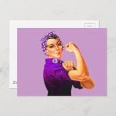 Rosie The Riveter - Lila Postkarte (Vorne/Hinten)