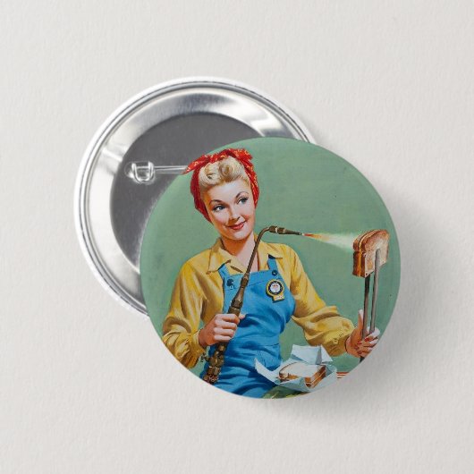 Rosie the Riveter Makes Toasted Cheese Button (Vorne & Hinten)