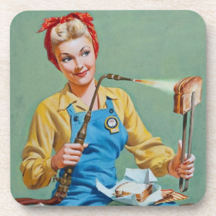 Rosie the Riveter Makes Toasted Cheese Getränkeuntersetzer