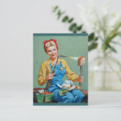 Rosie the Riveter Makes Toasted Cheese Postkarte (Stehend Vorderseite)