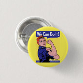 Rosie the Riveter Meet Roy Lichtenstein Pop Art Button (Vorne & Hinten)
