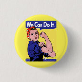 Rosie the Riveter Meet Roy Lichtenstein Pop Art Button (Vorderseite)