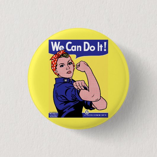 Rosie the Riveter Meet Roy Lichtenstein Pop Art Button (Vorderseite)